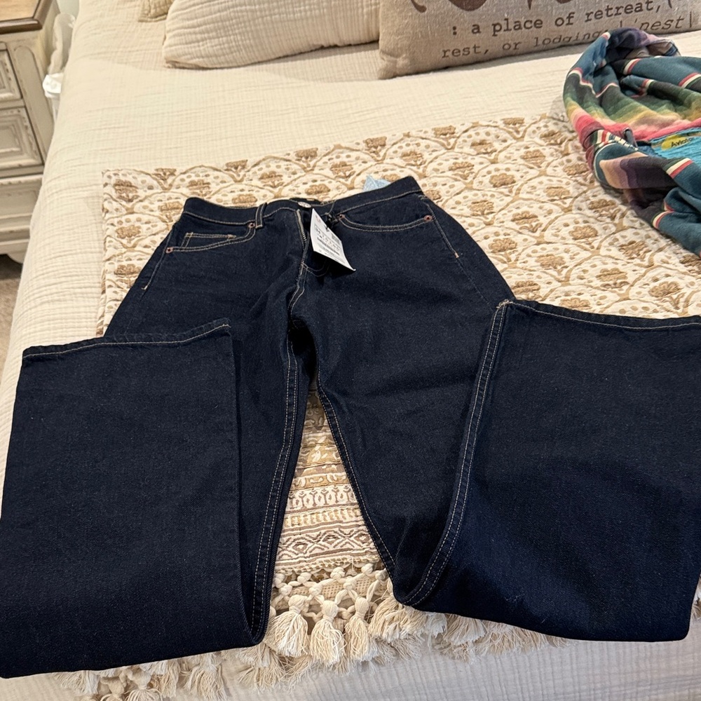 Zara Women's Deep Indigo Flare Jeans